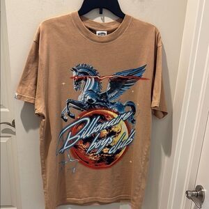 Billionaire Boys Club Tan and Blue Short Sleeve Tee size Medium